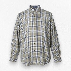 90s Vintage Pendleton Canterbury Cloth Tan Black Plaid Button Up Flannel Size XL